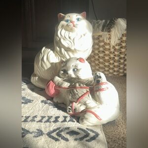 Charming White Cat Figurines